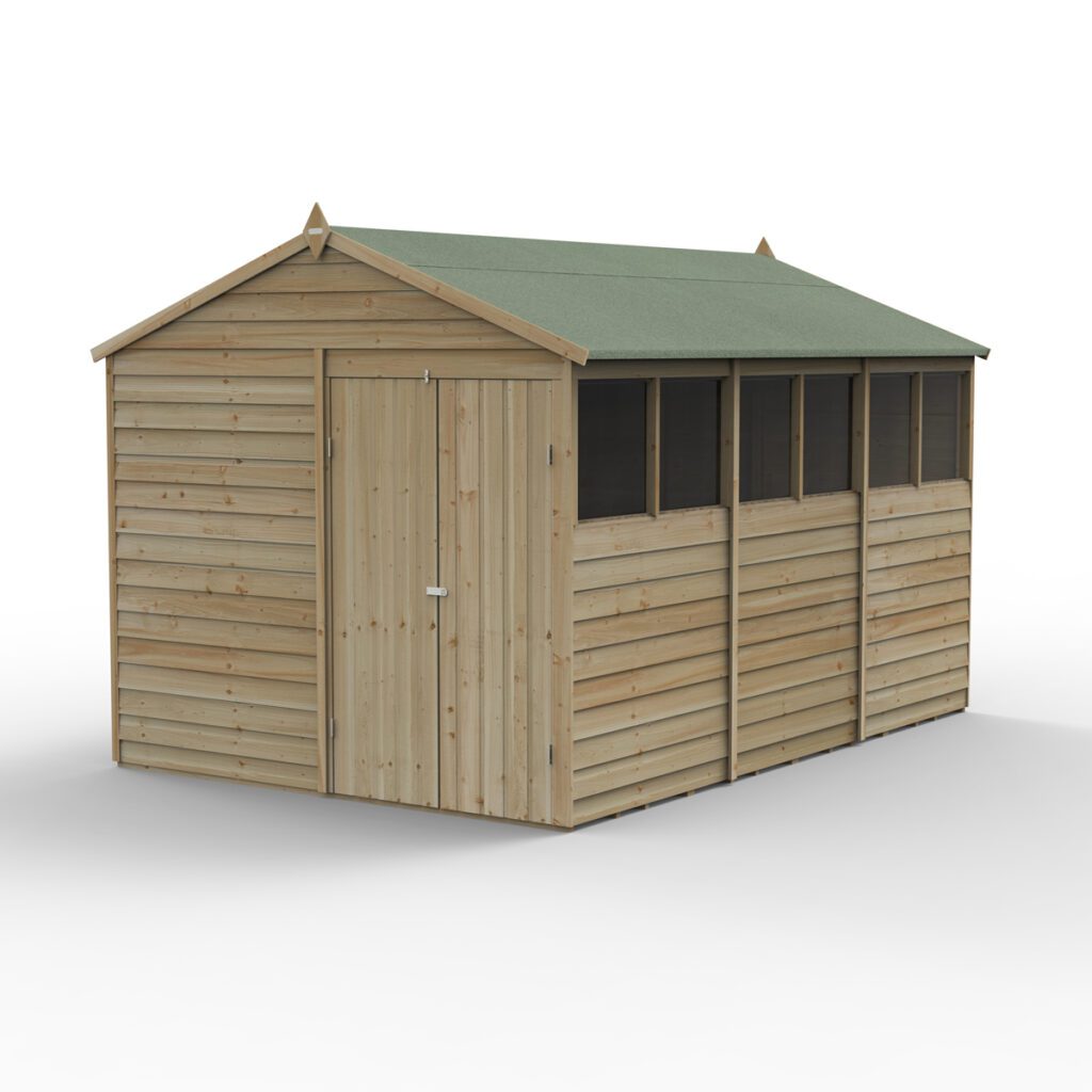 4LIFE Apex Shed 8×12 – Double Door – 6 Window 5013053200162 2
